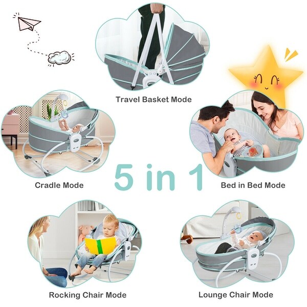 gymax 5 in 1 portable bassinet