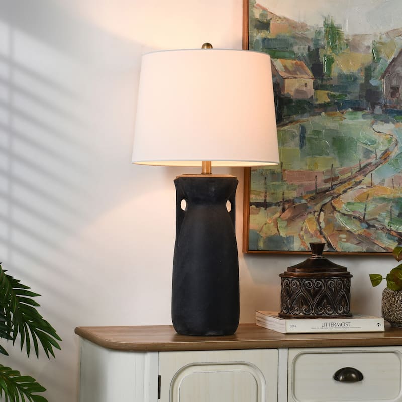 Arlo Table Lamp - Cement with Handle Accents