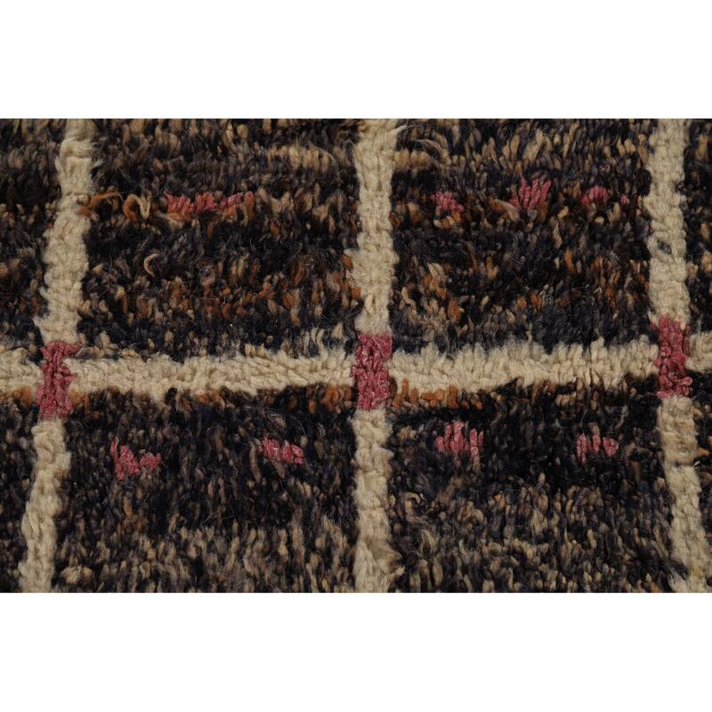 Checkered Moroccan Oriental Large Area Rug Hand-Knotted Wool Carpet - 10'0" x 15'0"
