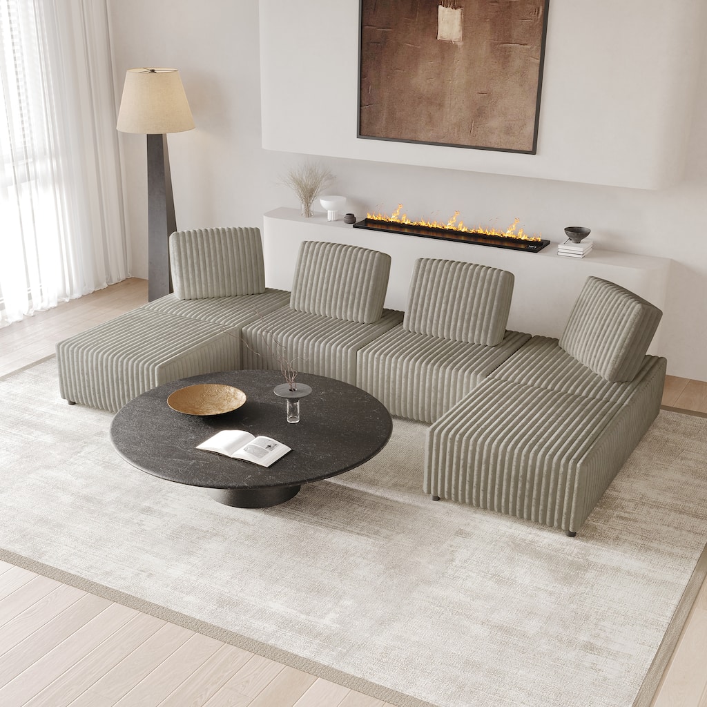 CraftPorch Luxurious Velvet Upholstered 6 Pieces Modular Set