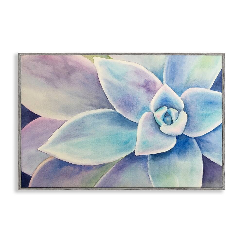 Stupell Cool Toned Succulent Leaves Framed Giclee Art Design By Stephanie Fielden