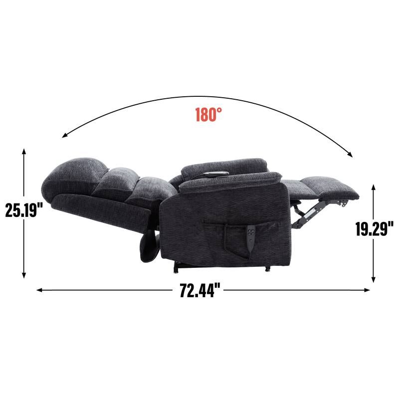 Power Lift Recliner Chair with Power-Remote - Grey