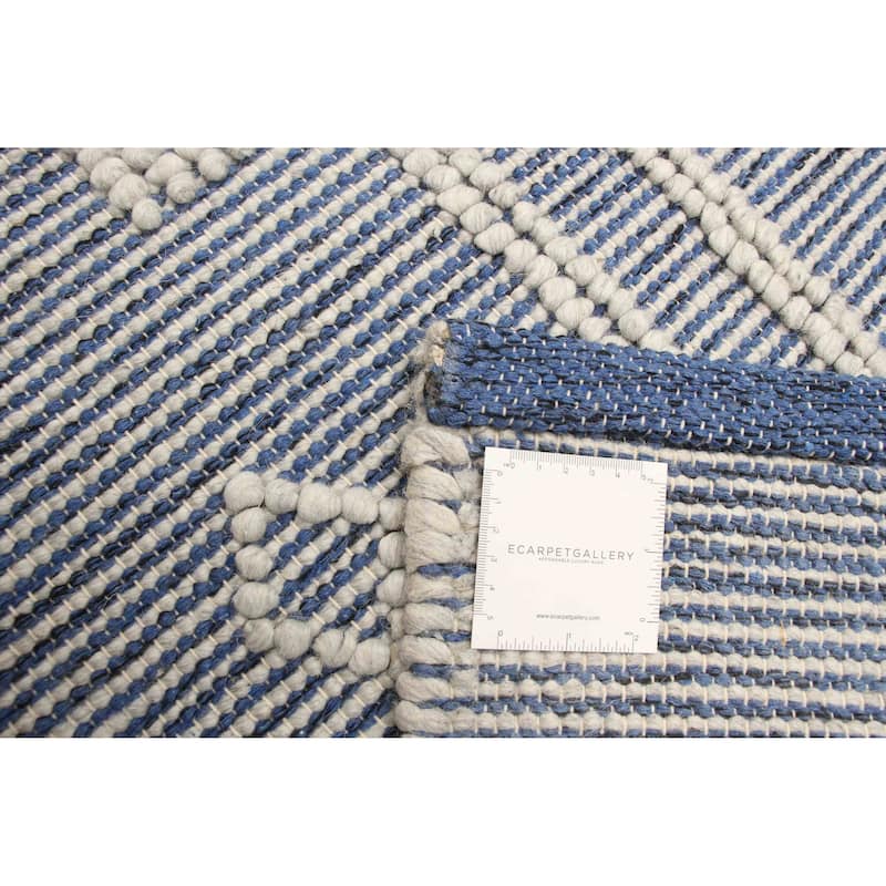 ECARPETGALLERY Braid weave Sienna Navy Wool Rug - 5'0 x 8'0