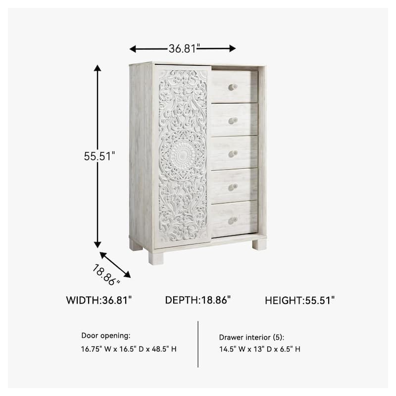 Paxberry Dressing Chest - Traditional Style - Whitewash