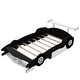 preview thumbnail 5 of 25, Unique Design Kids Furniture Full Size Race Car-Shaped Platform Bed with Kids Bed Wheels, Black