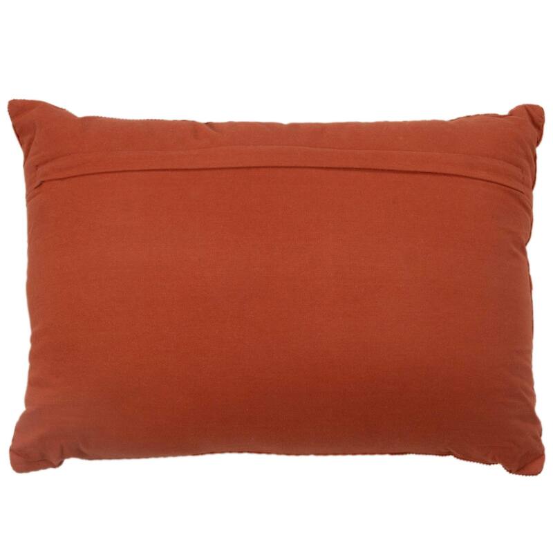 Rizzy Home Solid Corduroy Modern Pattern Blocked Throw Pillow
