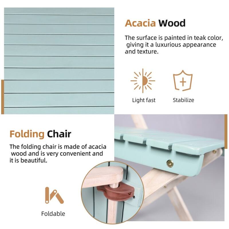 Modern Outdoor Acacia Wood Chair and Coffee Table for Patio