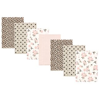 Hudson Baby Infant Girl Cotton Flannel Burp Cloths, Neutral