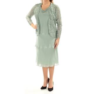 WMNS Mid-Length Dress - Silk and Lace Additions / Spaghetti Straps