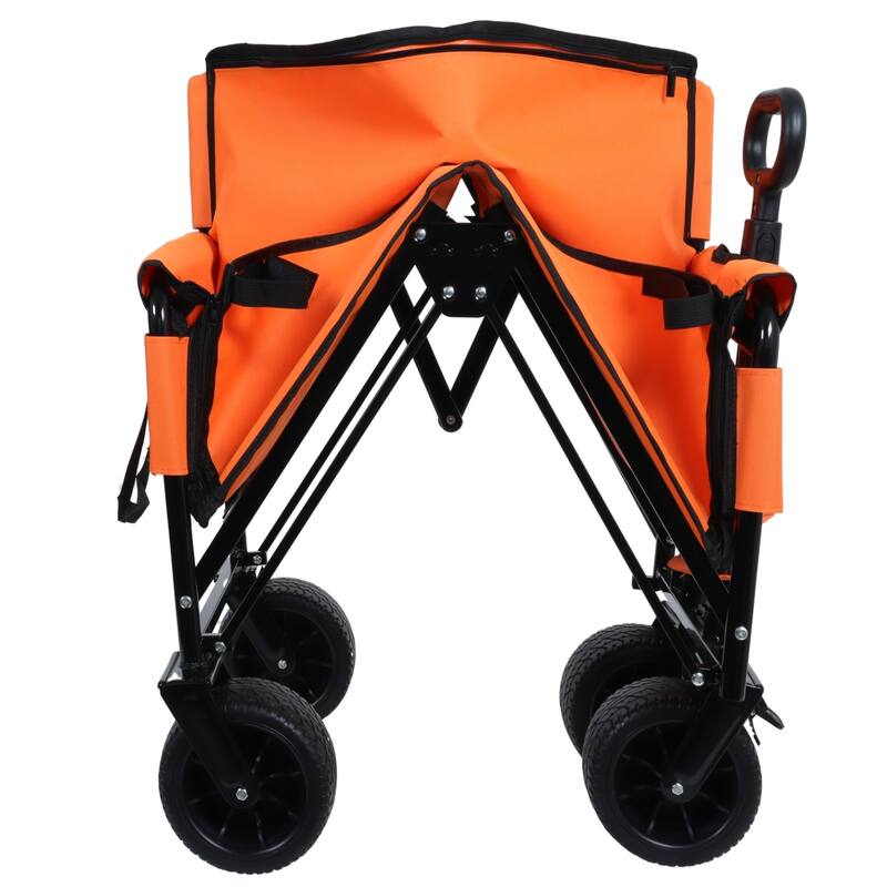3-in-1 Heavy-Duty Folding Wagon Cart with Bench & All-Terrain Wheels
