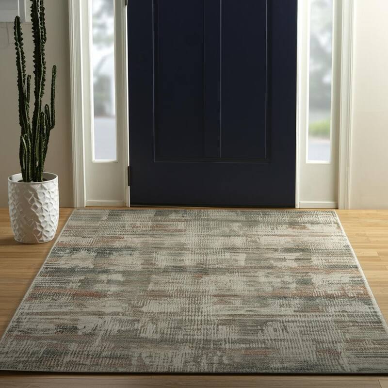 HomeRoots Abstract Industrial Rectangle Area Rug - 34.00 in. x 21.00 in.  x 0.47 in.