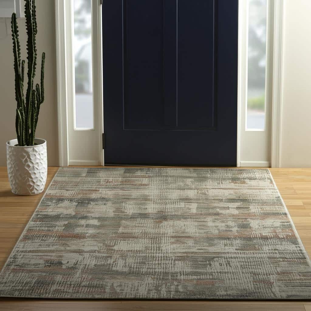 HomeRoots Abstract Industrial Rectangle Area Rug