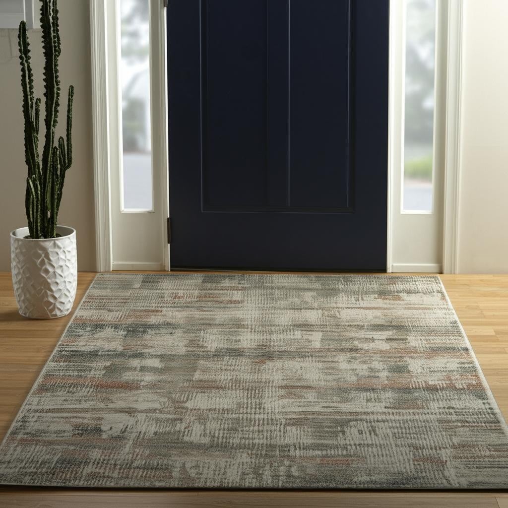 HomeRoots Deda Abstract Industrial Rectangle Area Rug