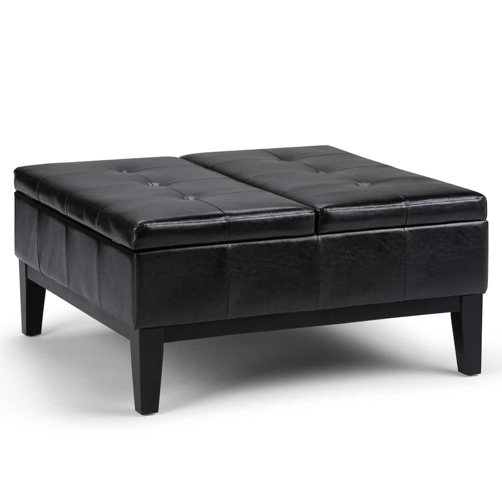 Square Coffee Table Storage Ottoman