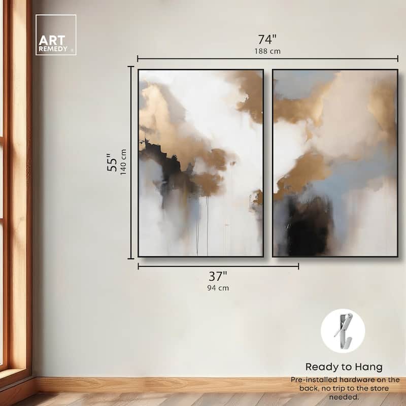Golden Nebula Canvas Set of 2 by Art Remedy