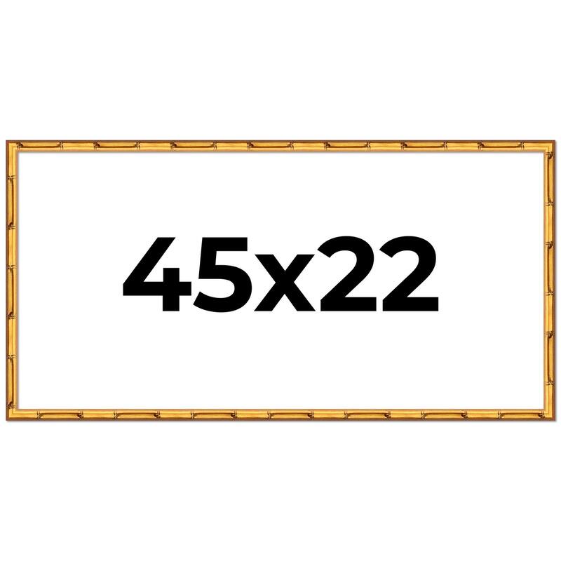 45x22 Frame Gold Bamboo Picture Frame Modern Photo Frame Includes UV Acrylic Shatter Guard Front Acid Free Foam Backing Board