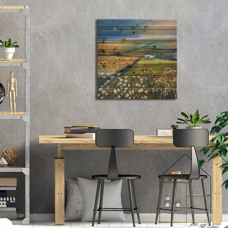 September Fields Print On Wood by Jo Grundy - Multi-Color