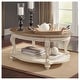 preview thumbnail 1 of 5, Signature Design by Ashley Realyn Oval Cocktail Table - 48.13" W x 34" D x 19.88" H White/Brown - Wood