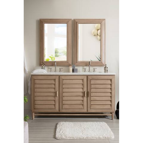 James Martin Vanities Portland 60" Double Vanity, Whitewashed Walnut