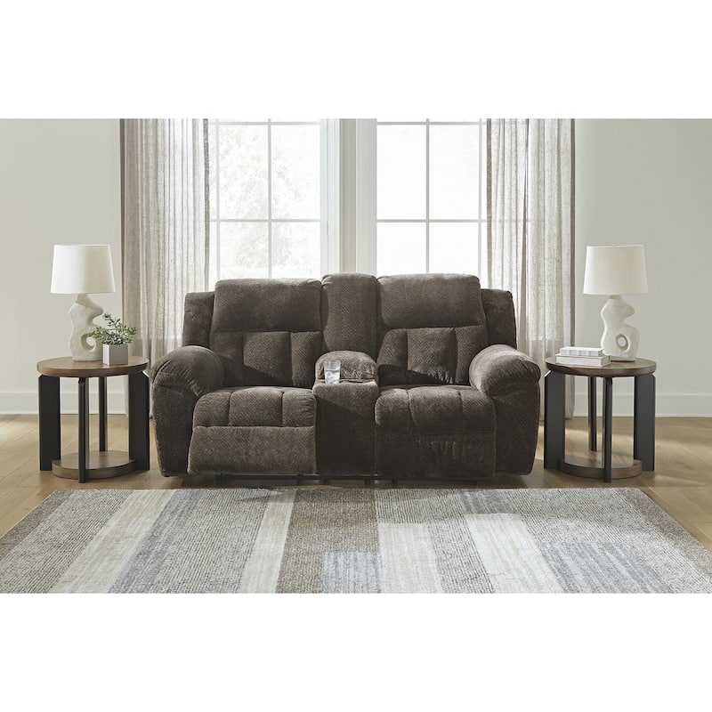 Signature Design by Ashley Frohn Double Reclining Loveseat with Console - 80"W x 40"D x 42"H