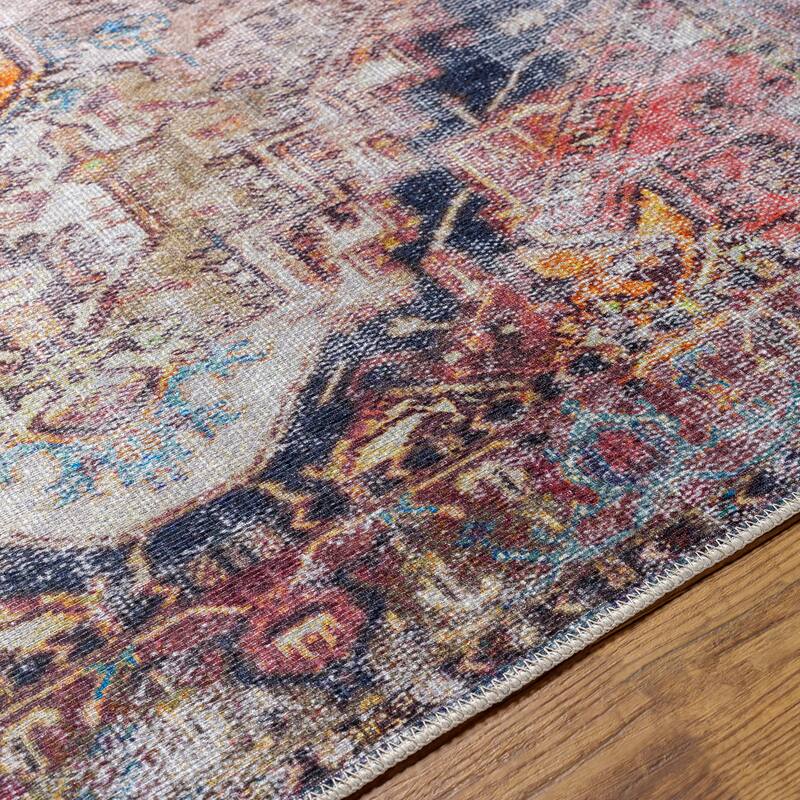Livabliss Arie Traditional Medallion Machine Washable Area Rug