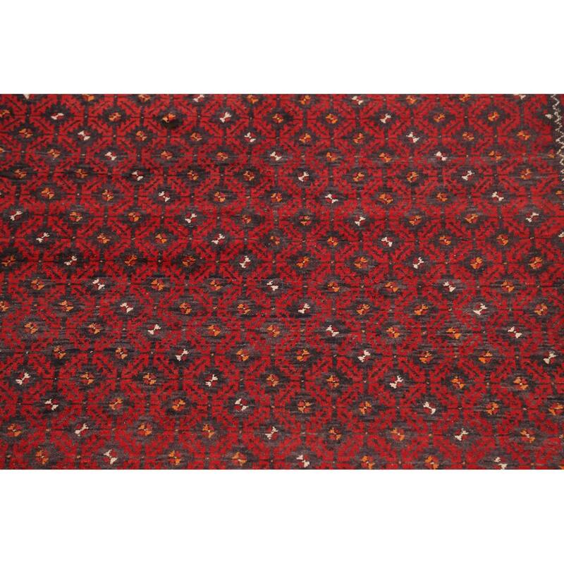 Traditional Persian Balouch Area Rug Hand-knotted Wool Carpet - 3'8" x 7'2"