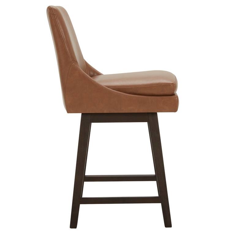 Spruce & Spring Luca Counter Height Swivel Barstool with Solid Wood Legs