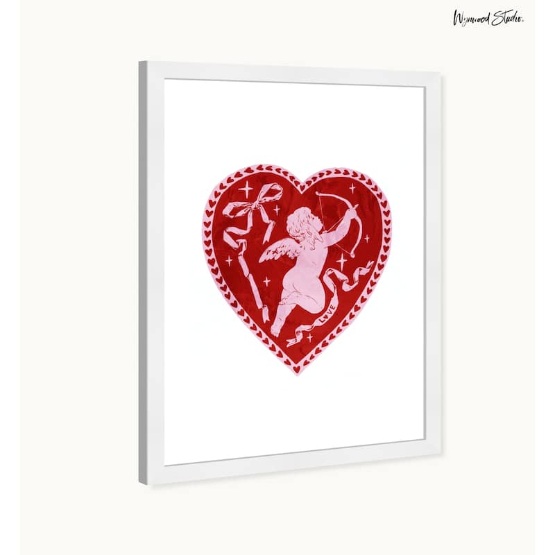 Wynwood Studio Prints Holiday Seasonal Cupid Heart Red Wall Art