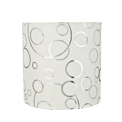 Aspen Creative White Drum (Cylinder) Shape Spider Construction Lamp Shade (8" x 8" x 8")