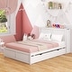 preview thumbnail 13 of 14, Gymax Full/Twin Wooden Platform Bed with Trundle Storage Headboard
