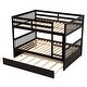 preview thumbnail 12 of 16, Modern Full Over Full Bunk Bed With Trundle,Convertible To 2 Full Size Platform Bed With Ladder And Safety Rails
