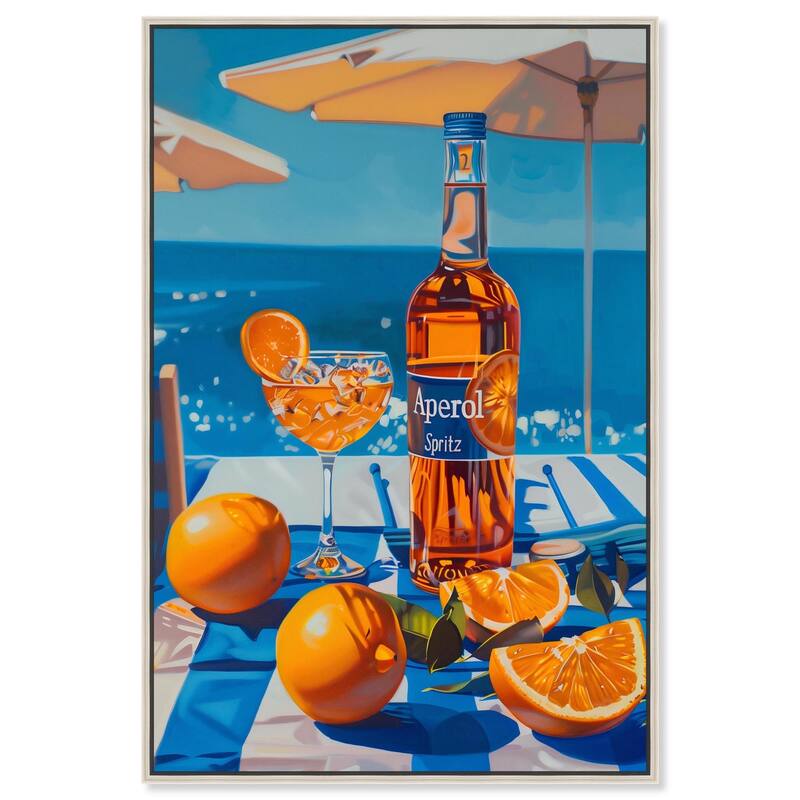 Coastal Aperol Canvas by Art Remedy - Silver - 30" x 45"