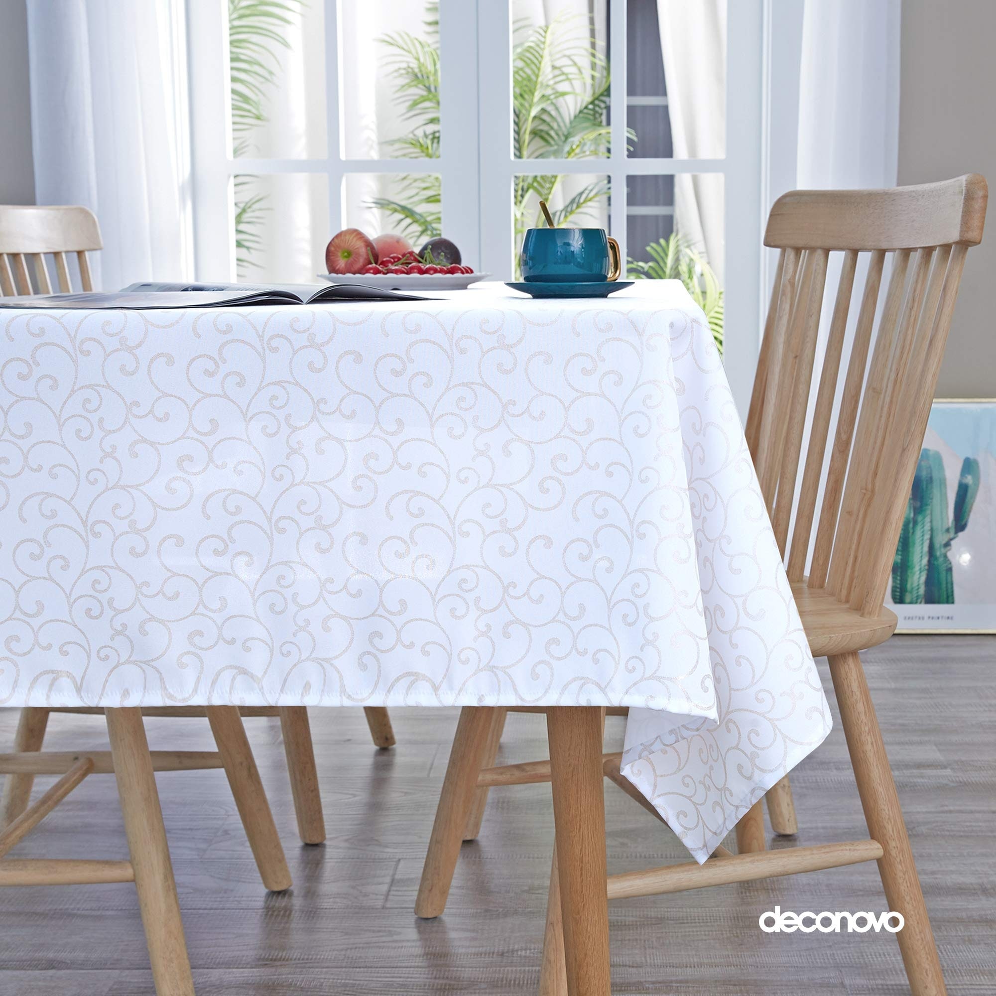 Deconovo Clouds Pattern Tablecloth Printed Oxford Square Decorative Table Cloth