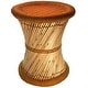 preview thumbnail 23 of 24, Natural Geo Moray Decorative Handwoven Jute Accent Stool Orange