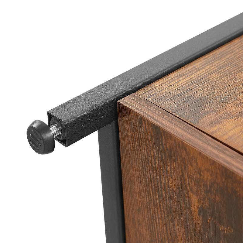 Javlergo 5-tier Wood Bookshelf Bookcase Display Corner Shelf with Storage and Glass Holder 63" Wine Bar