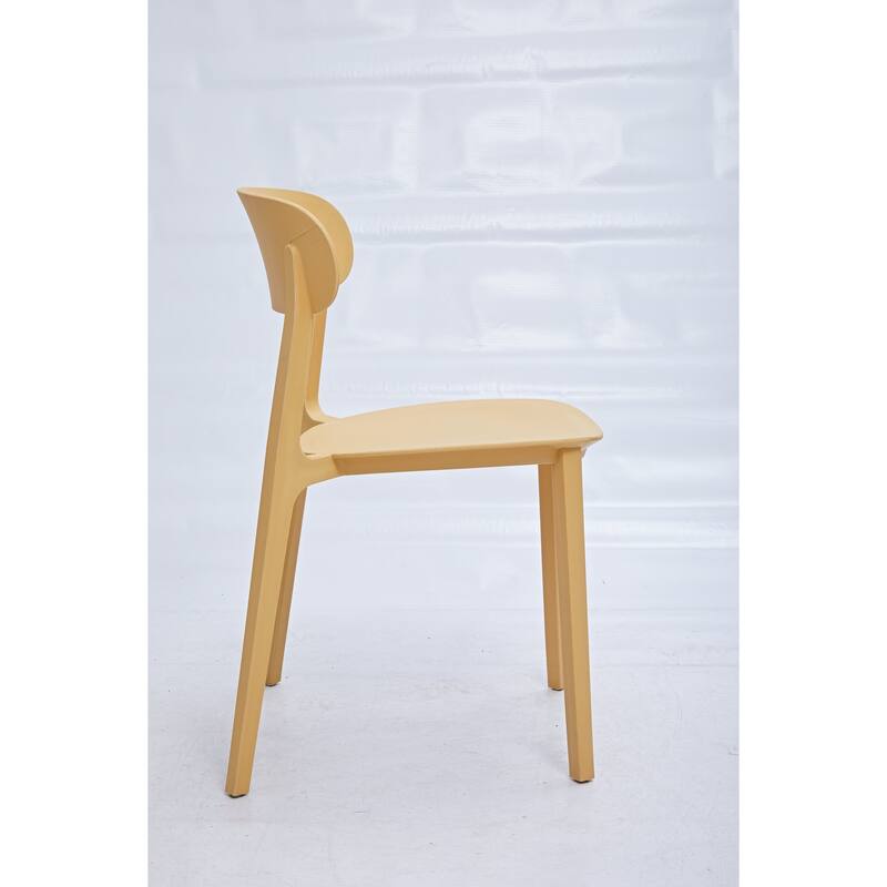 Midcentury Fiberglass Intensified Plastic Side Chair, Stackable, Set of 4