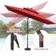 preview thumbnail 63 of 76, Pellebant 9 x 5 Ft Outdoor Double Top Market Umbrella