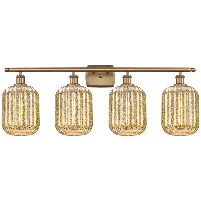 Innovations Lighting Endless Possibilities Ballston - Preston - 4 Light 37" Jar Shade Bath Vanity Light - Mercury/Brushed Brass