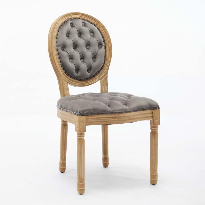 Solid Wood Frame Velvet Dining Chair with Nailhead Trim,Set of 2