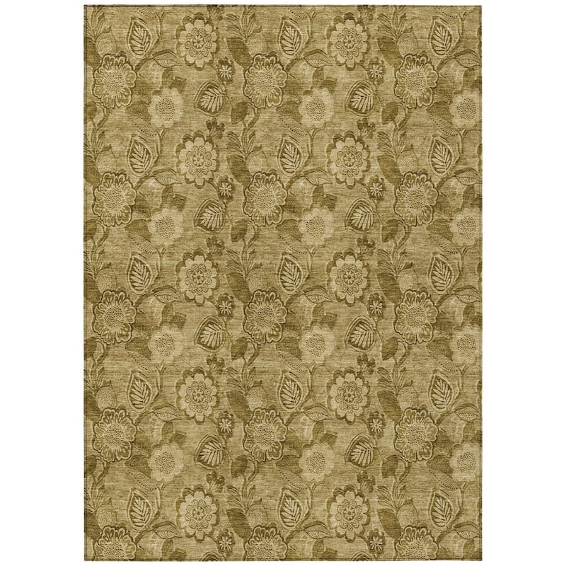 HomeRoots Floral Transitional Rectangle Outdoor Rug