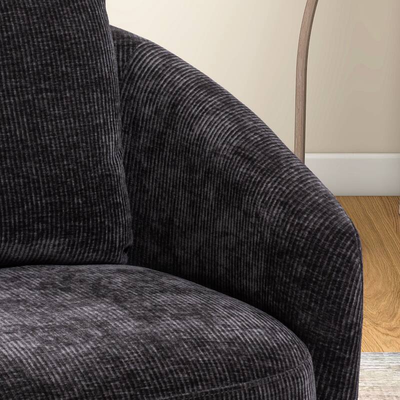 Swivel Accent Barrel Chair and Comfy Round Accent Single Sofa Chair, 360 Degree Club Chair, Lounge Armchair for Living Room