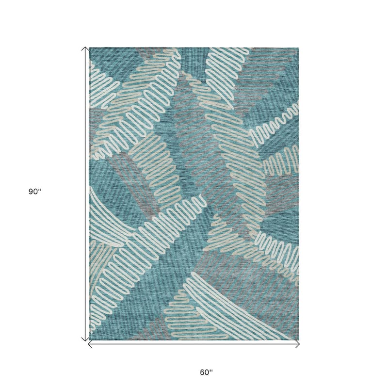 HomeRoots Floral Transitional Rectangle Outdoor Rug