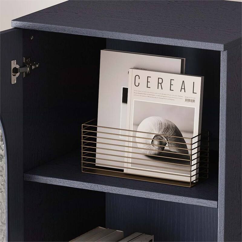 Tall Storage Cabinet with Tempered Glass Door,Two Drawers,and Adjustable Shelf for Spacious and Stylish Storage Solutions