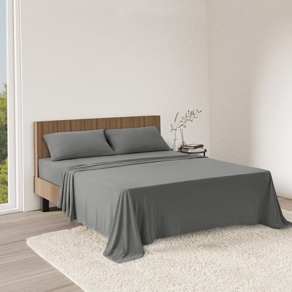 Ultra Soft Jersey Knit Deep Pocket Sheet Sets - King/Cal King/Olympic Queen - Dark Gray