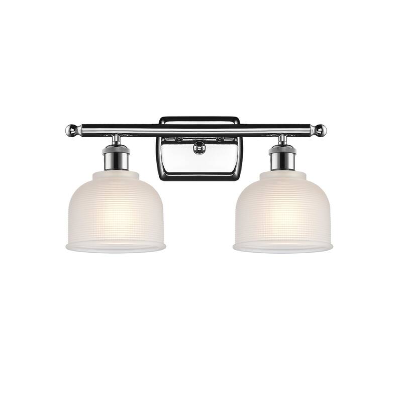 Innovations Lighting Dayton 2 Light 16" Wide Bathroom Vanity Light - Polished Chrome / White