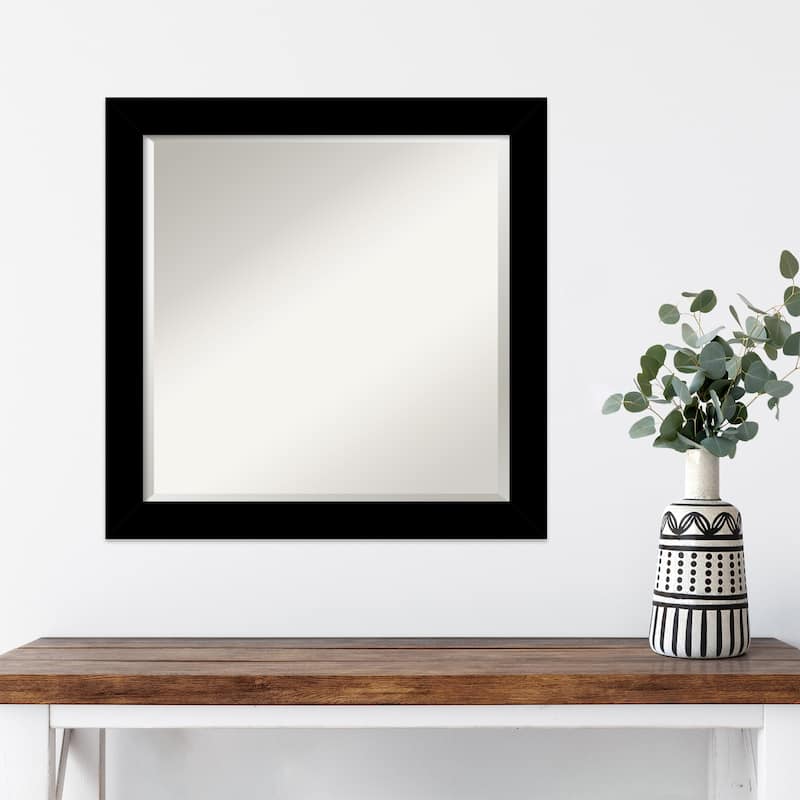 Brushed Beveled Framed Wall Mirror - Brushed Black