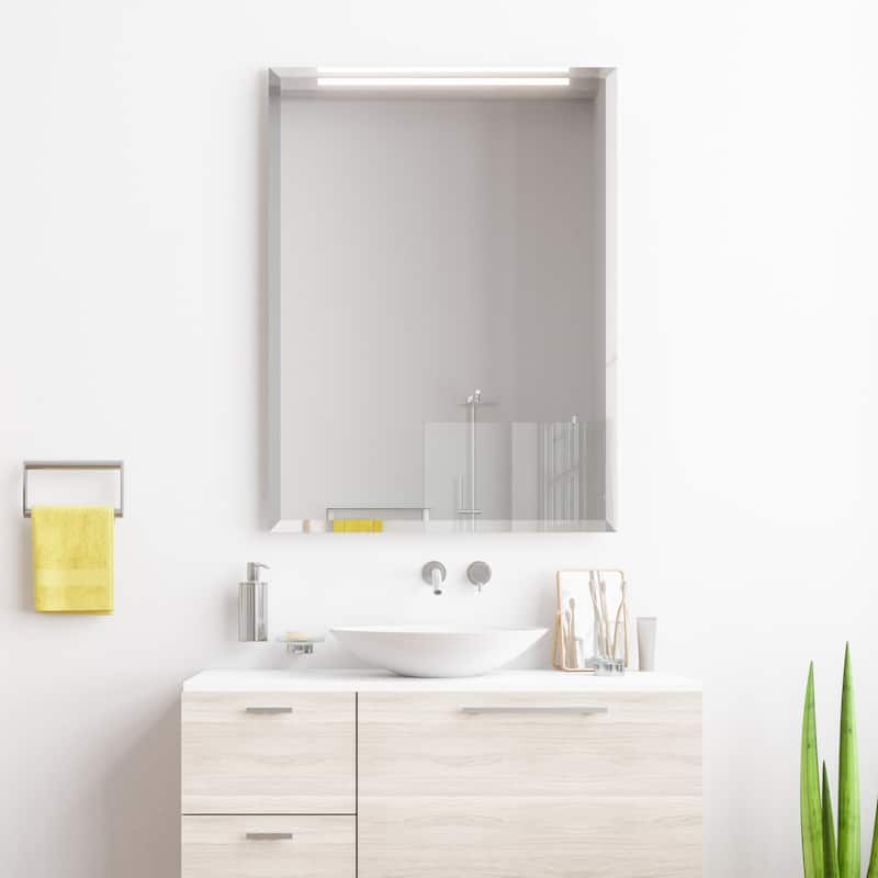 Frameless Beveled Prism Wall Mirror-Square/Rectangluar - Clear - 30'' x 40''