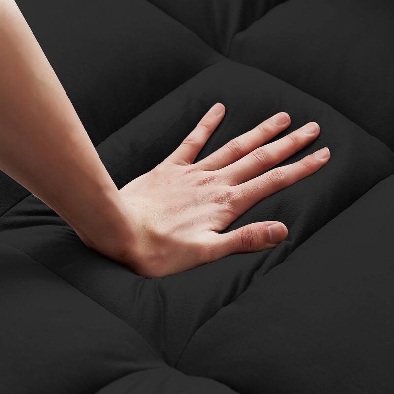 55" Modern Velvet Convertible Sleeper Sofa Bed Couch w/Pull Out Bed,Pillows and Side Pockets