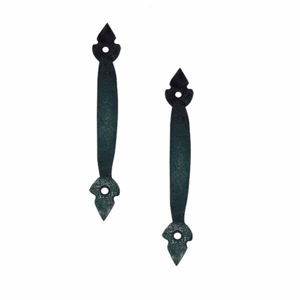 2 Door Pulls Black Wrought Iron Fleur de Lis Set of 2 | Renovator's Supply
