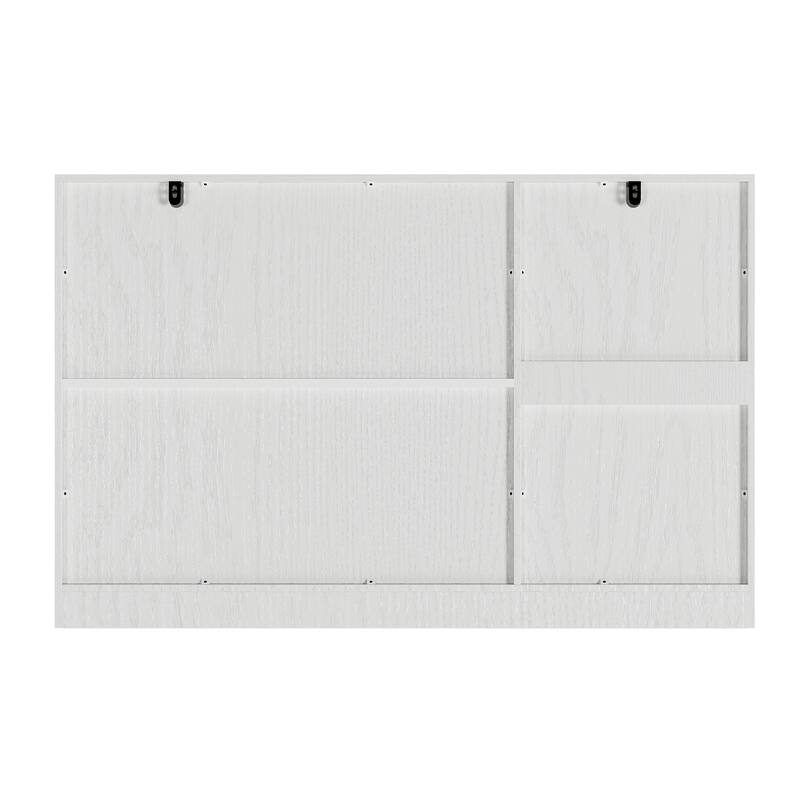 3-Drawer Lateral Filing Cabinet, Large Storage for Letter/Legal, White/Brown